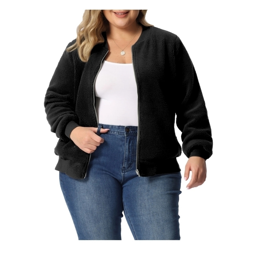 Agnes Orinda Women's for Fleece Jacket Faux Shearling Fluffy Fuzzy Long Sleeve